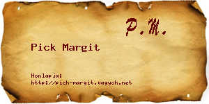Pick Margit névjegykártya
